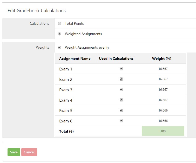 Weighted Assignment Sample