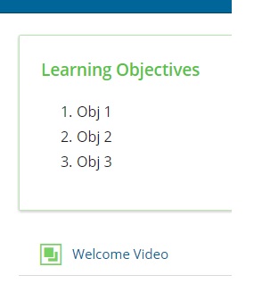 Content learning objectives listed at the top of the page